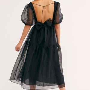 Free People Black Sheer Midi Dress